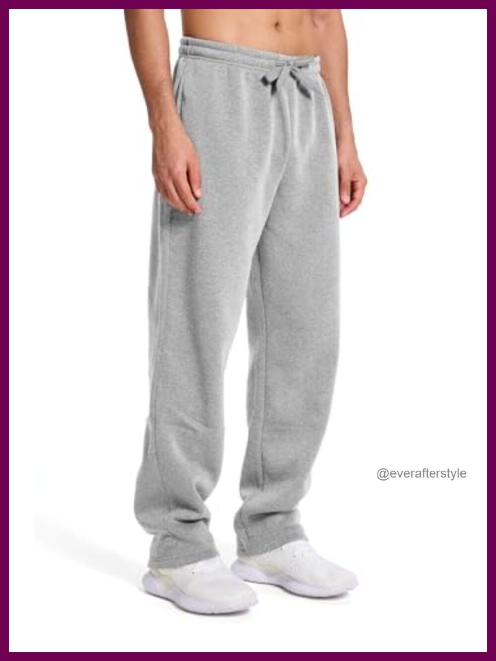Men's Cotton Blend Open Bottom Relaxed Fit Sweatpants Joggers with Pockets